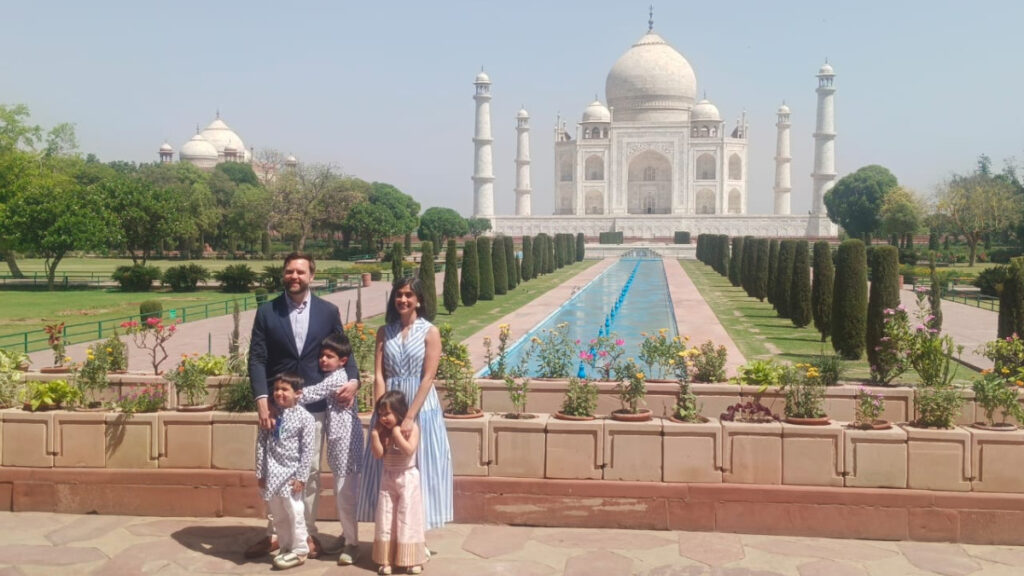 Agra: US Vice President Vance Departs for Kheria Airport After Taj Mahal Visit