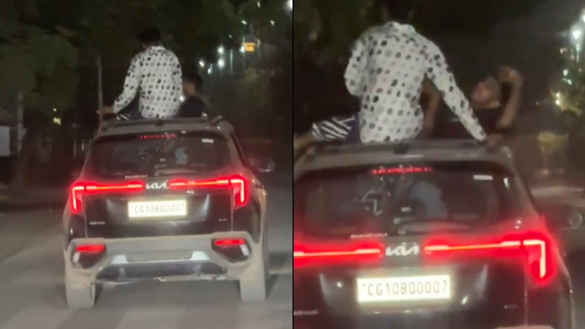 Bilaspur: Youth Arrested for Car Roof Stunt, Fined by Authorities