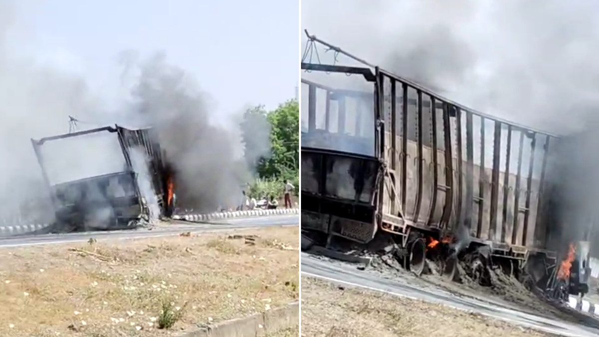 Shajapur Blaze: Running Truck Burns Down, Goods Worth Millions Destroyed