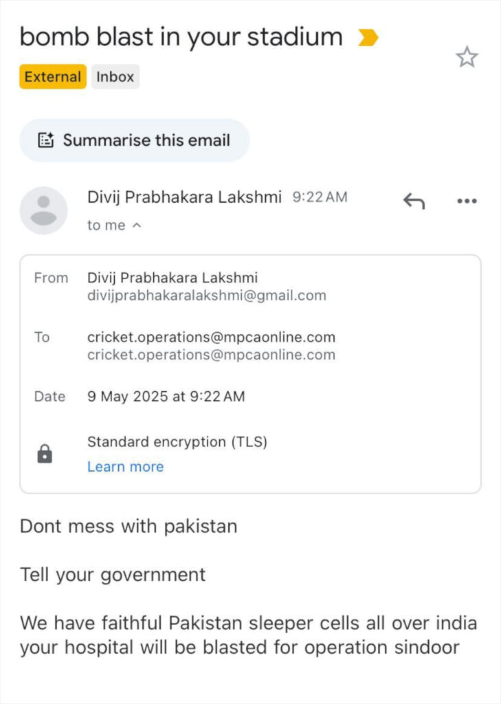 Indore on Alert: Holkar Stadium and Hospital Receive Bomb Threats, Crime Branch Investigates