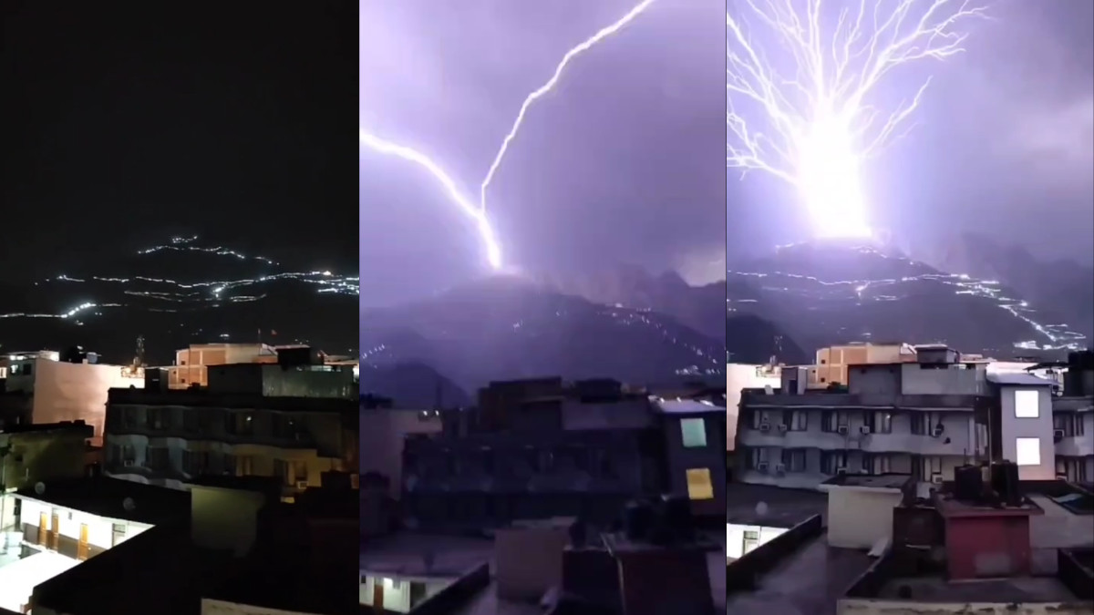 Lightning Strikes Trikuta Hills Near Vaishno Devi, Shocking Video Goes Viral