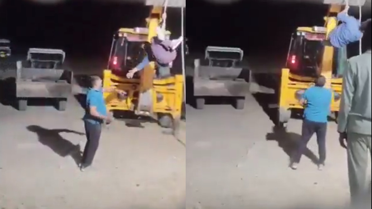Shocking Video from Rajasthan: Man Tied to JCB and Thrashed Over Alleged Diesel Theft