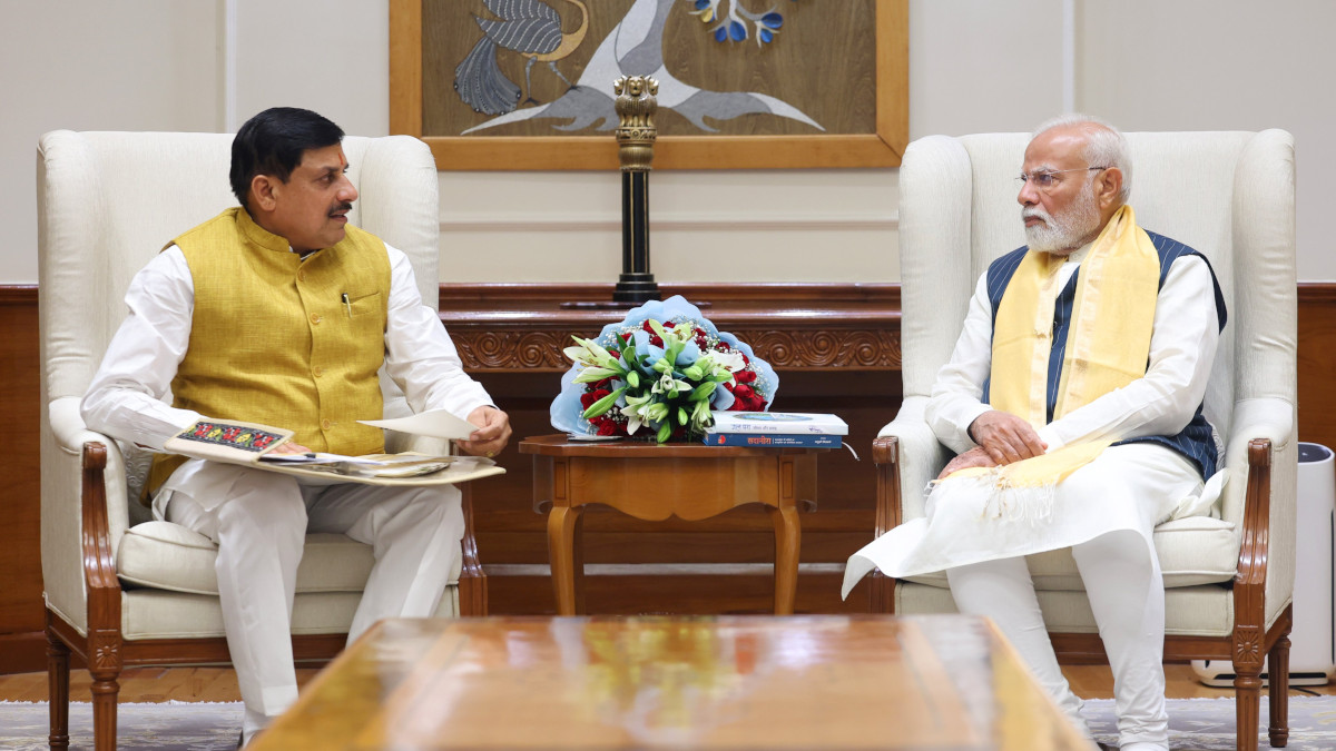 CM Mohan Yadav Visits PM Modi in Delhi, Gifts Elephant Idol