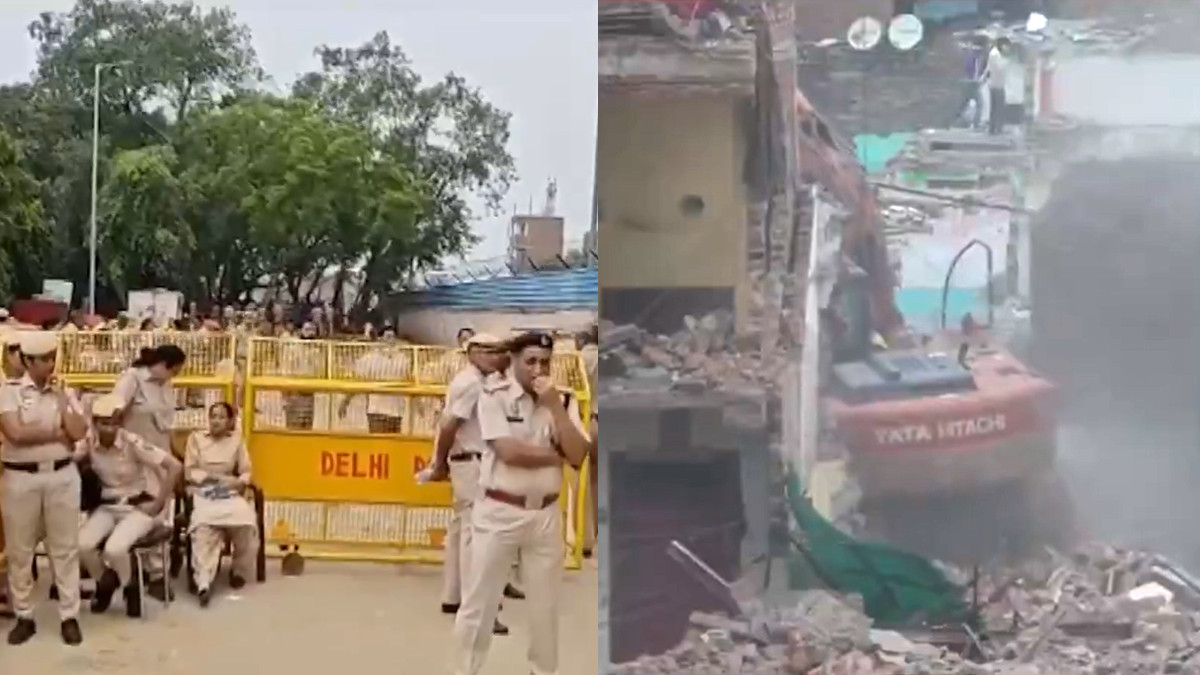 Delhi's Ashok Vihar Sees DDA Bulldozer Action: Hundreds of Illegal Huts Demolished, Security Forces Deployed