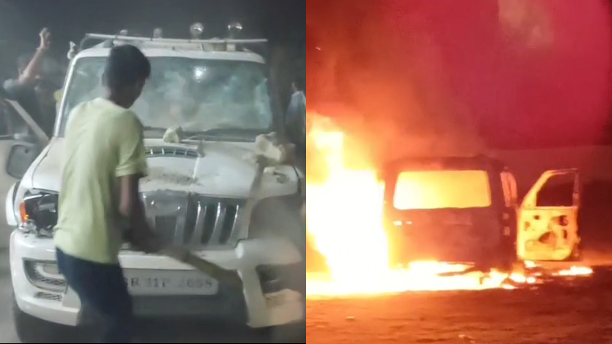 Vaishali: Uncontrolled Scorpio Crushes 4, One Dead; Mob Torches Vehicle, Driver Beaten and Handed Over to Police