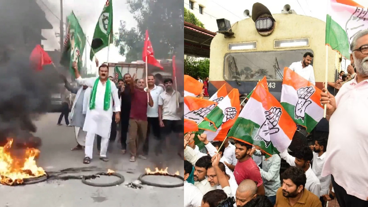 Bihar Bandh: Mahagathbandhan Protests Over Voter List Dispute; Workers Hit Streets in Muzaffarpur