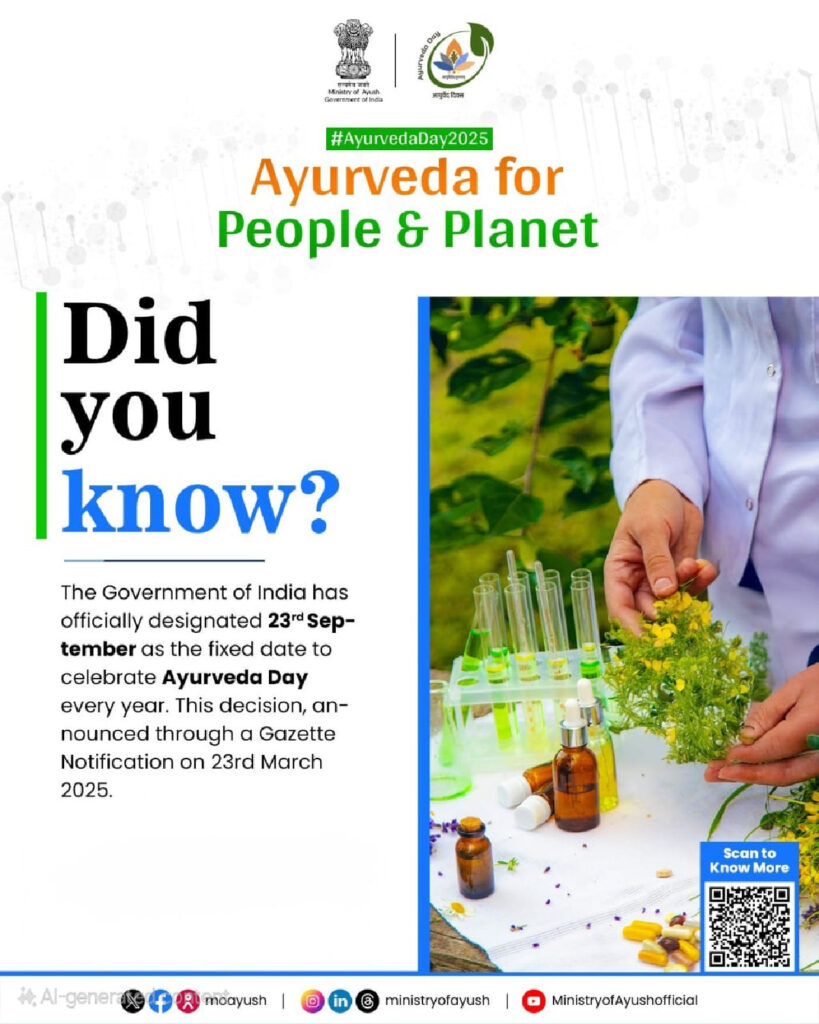 Ayurveda for People and Planet' to Be the 2025 Theme as Ayurveda Day is Now Fixed on September 23