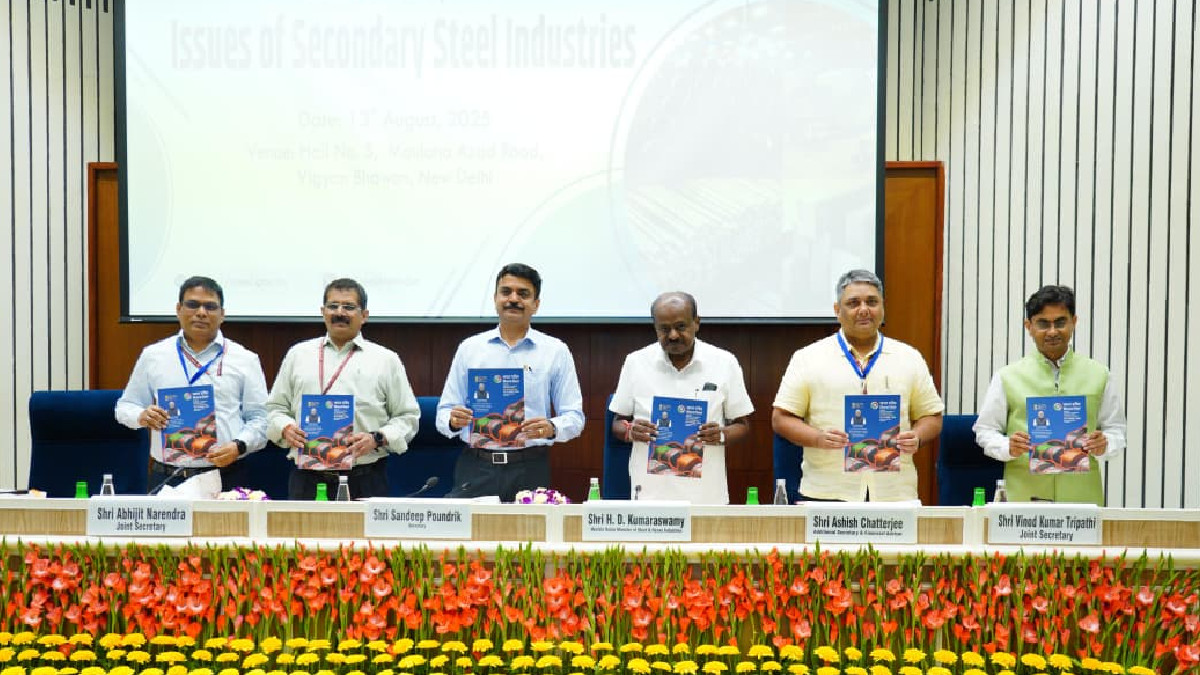Union Minister H.D. Kumaraswamy Launches Logo, Brochure, and Website for 'Bharat Steel'