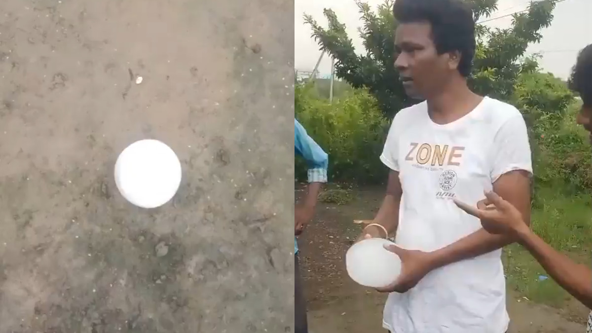 8 kg Hailstone Falls from Sky in Wardha, Maharashtra; Residents Stunned