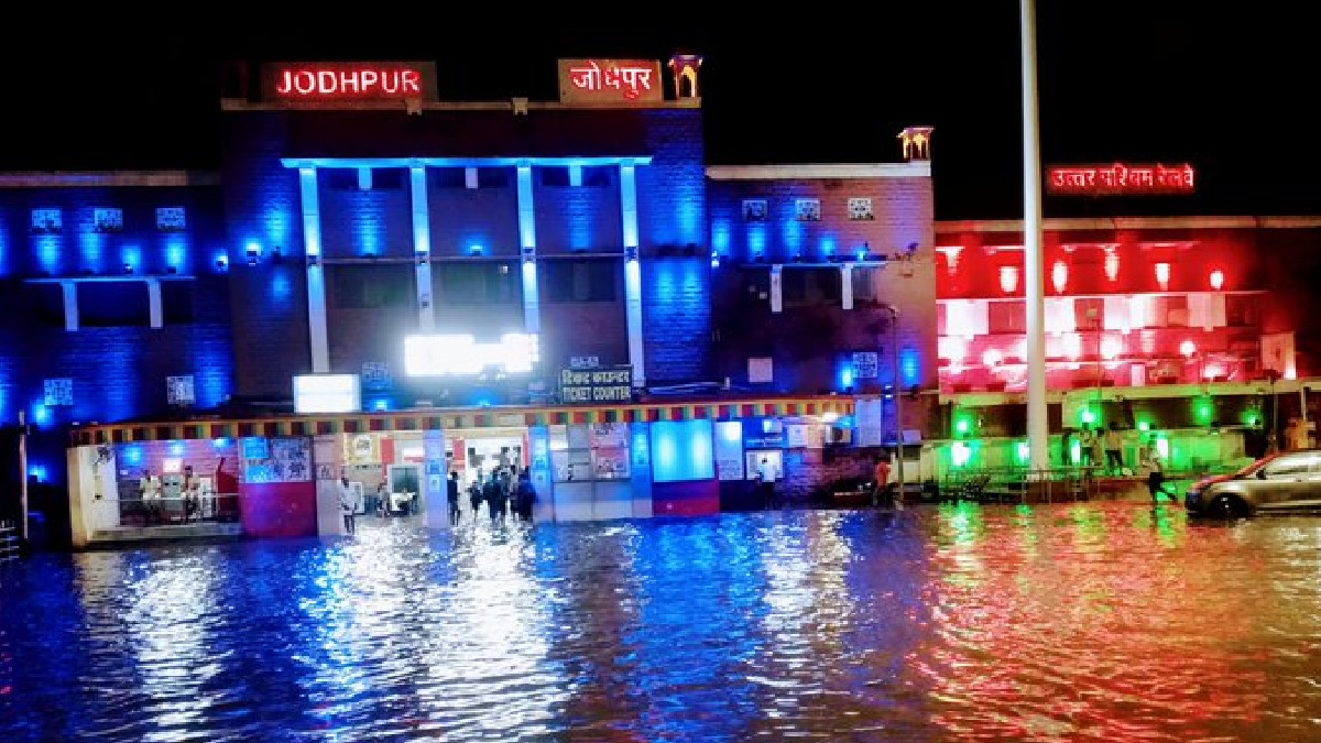 Jodhpur GRP Station Flooded as Rainwater Enters, Damaging Records and Computers
