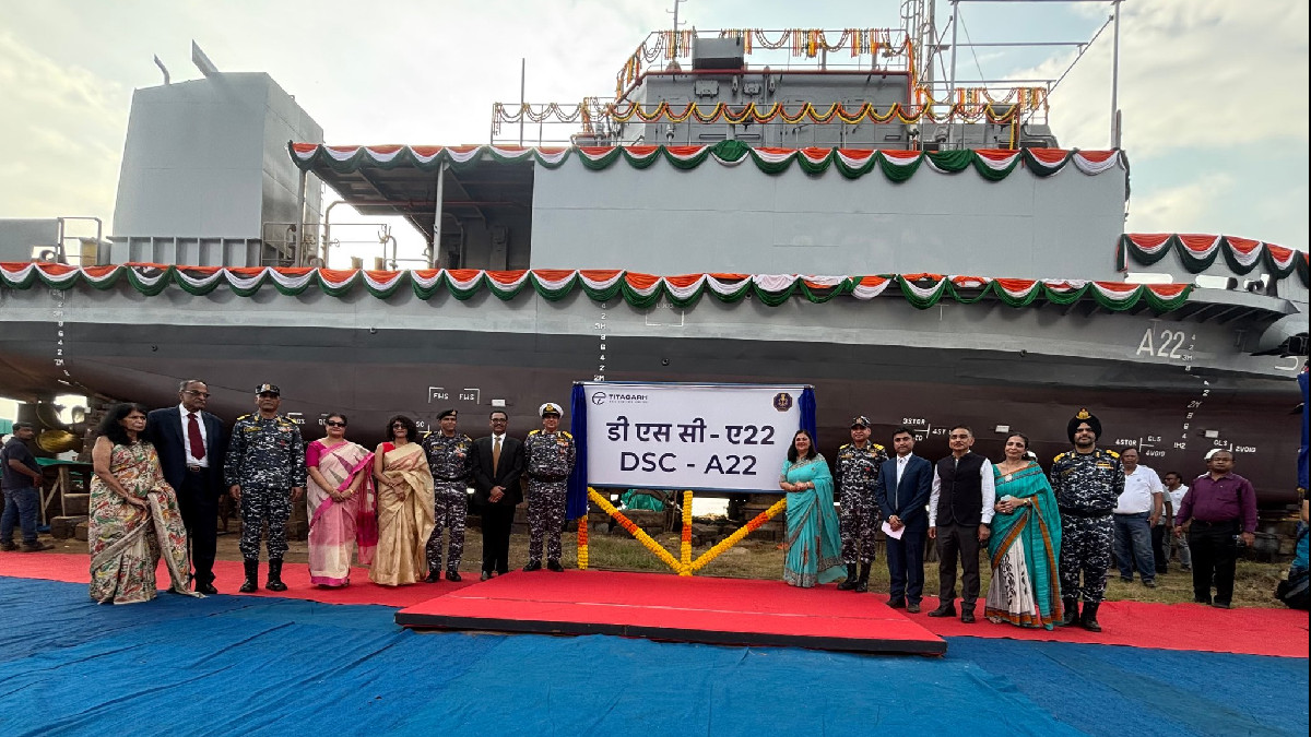 New Naval Ship 'DSC A22' Launched, Reinforcing 'Make in India' in Defence Sector