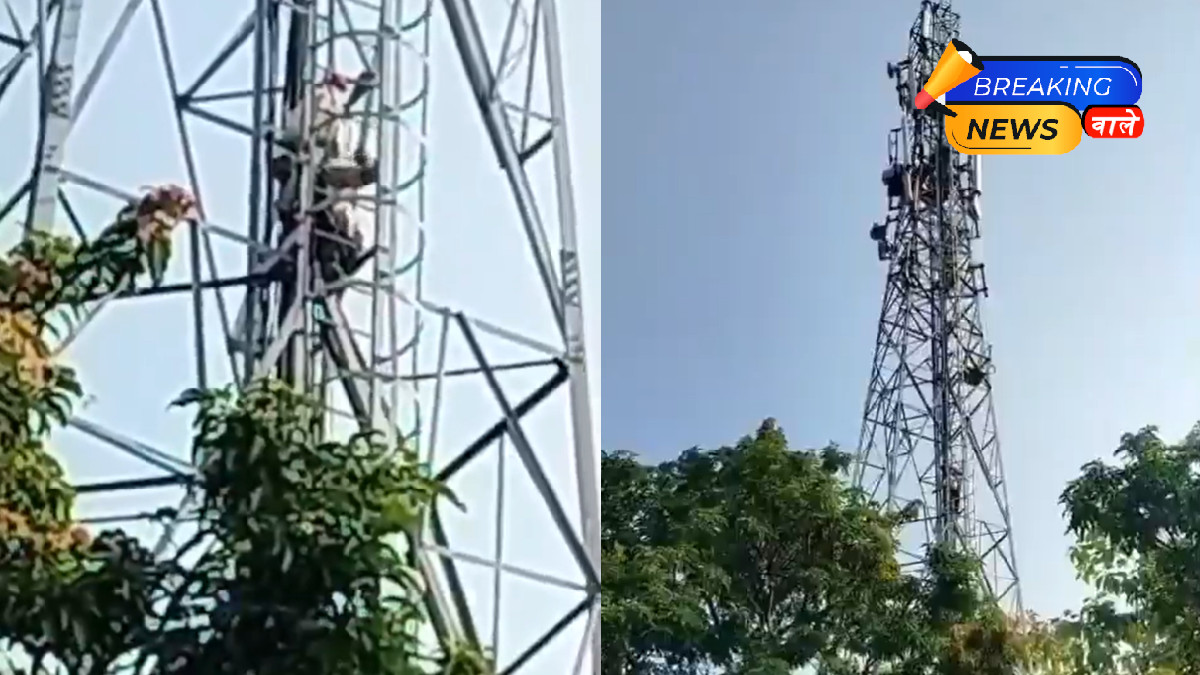 Kushinagar Land Dispute: Elderly Man Stays on Mobile Tower for Second Day Demanding Justice