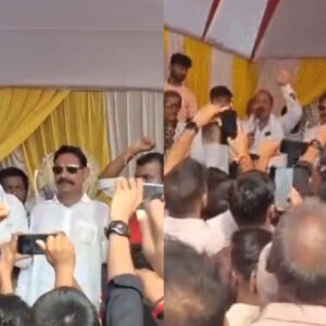 Viral Video: Anant Singh's Campaign Stage Crumbles in Bihar, Supporters Scramble