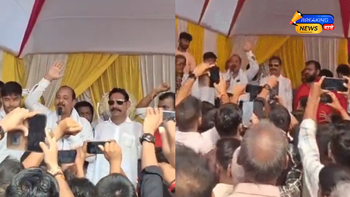 Viral Video: Anant Singh's Campaign Stage Crumbles in Bihar, Supporters Scramble