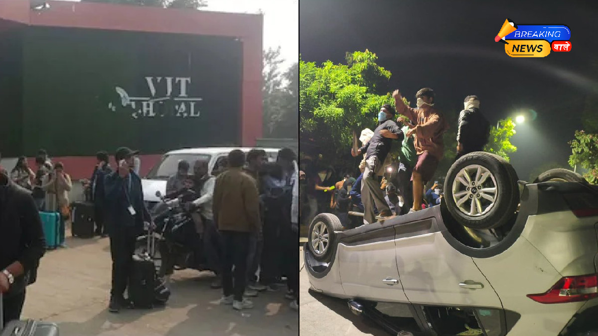 VIT College Students Protest: Agitated Students Set Vehicles Ablaze Over Contaminated Water and Poor Food