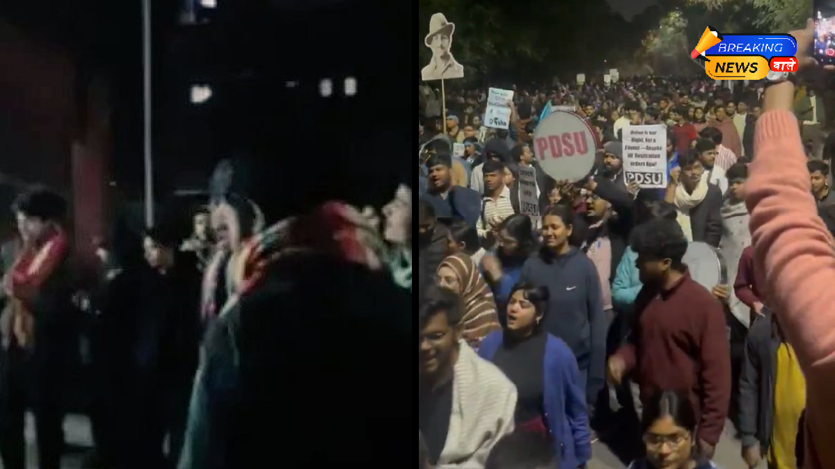 JNU: ABVP and Left Groups Clash During Protest Against Vice-Chancellor