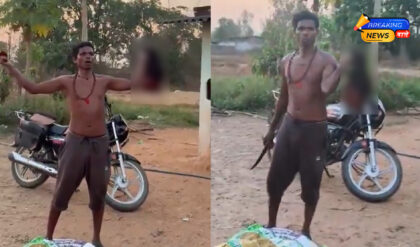 पत्नी की गर्दन काट सिर लेकर गांव में घूमने लगा पति