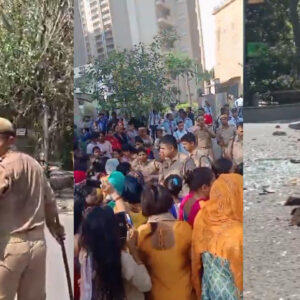 नोएडा में हंगामा जारी: सेक्टर 121 में मेड और मजदूरों का प्रदर्शन, पथराव