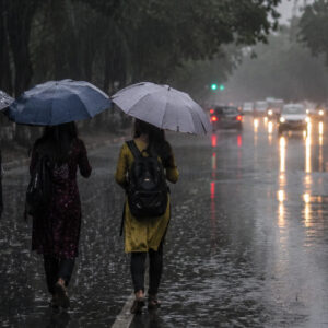 भीषण गर्मी के बाद राहत की बारिश: उत्तर भारत में प्री-मानसून सिस्टम हुआ सक्रिय (Image: ChatGPT)