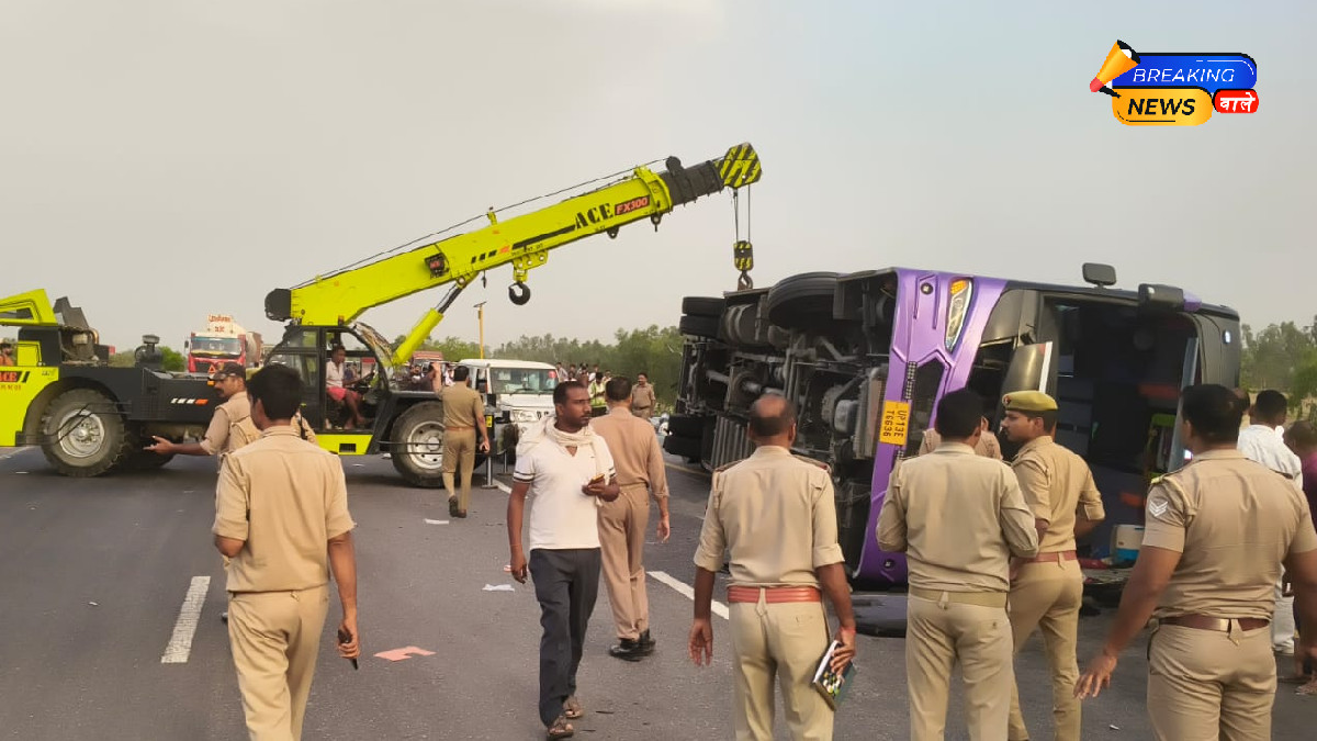 उन्नाव एक्सप्रेस-वे हादसा: दिल्ली से बिहार जा रही बस पलटी, 6 की मौत