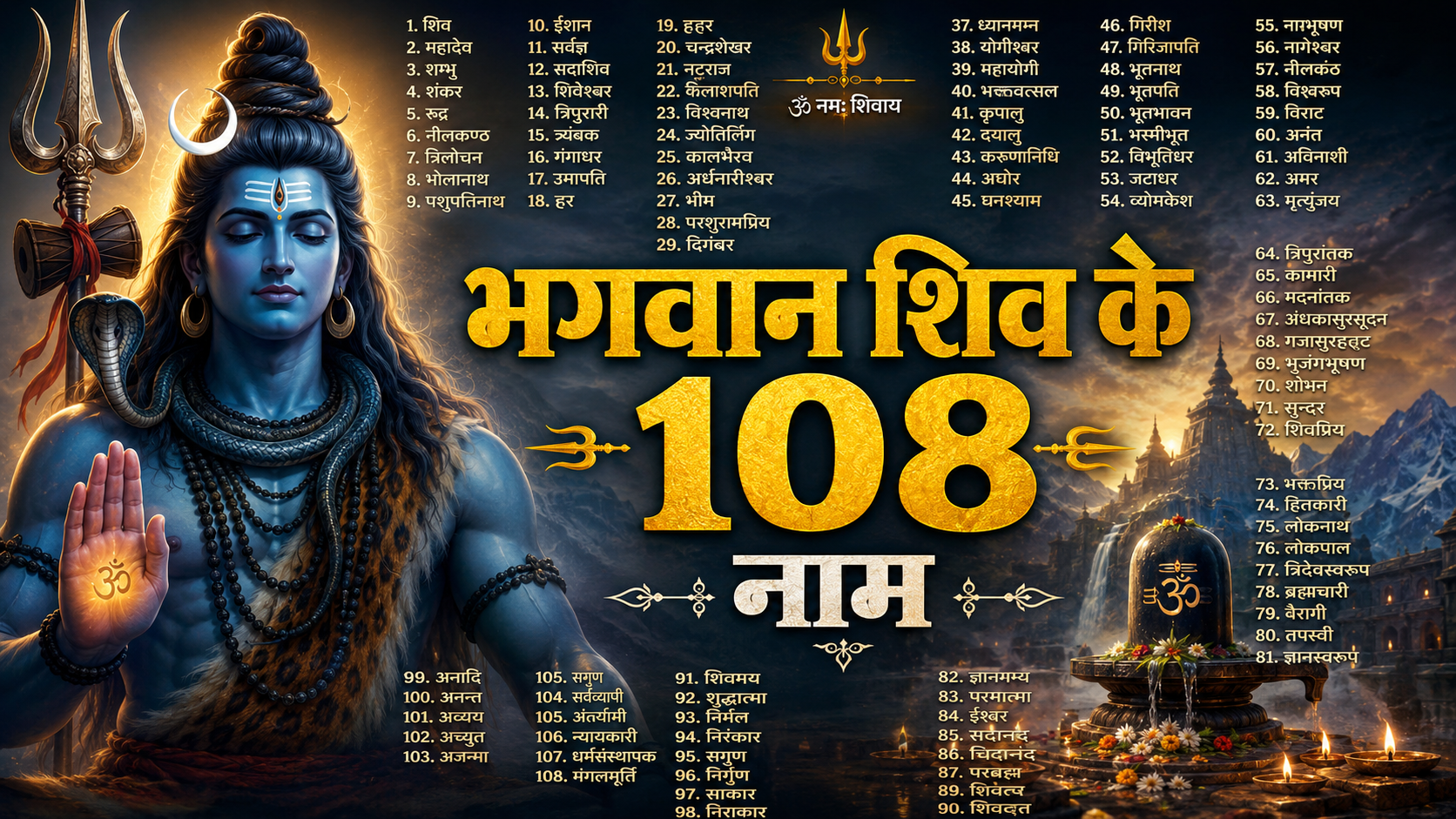 भगवान शिव के 108 नाम (Image: ChatGPT)